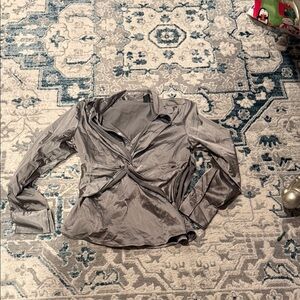 New York & Company Gray Button Down Shirt